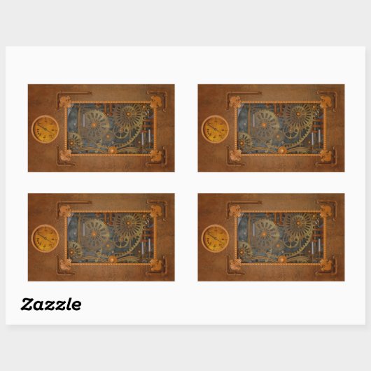 Sticker Rectangulaire Steampunk (Feuille)