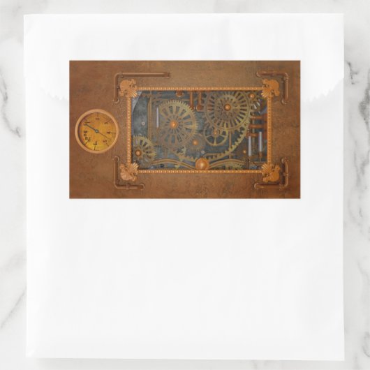 Sticker Rectangulaire Steampunk (Sac)