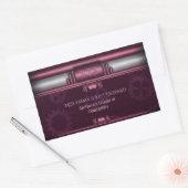 Sticker Rectangulaire Steampunk, coeur rose avec plaque d'immatriculatio (Enveloppe)