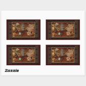 Sticker Rectangulaire Steampunk Nostalgic Victorian Collage Art (Feuille)