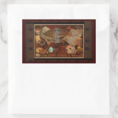 Sticker Rectangulaire Steampunk Nostalgic Victorian Collage Art (Sac)