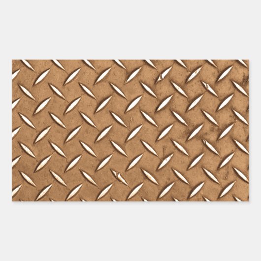 Sticker Rectangulaire Steampunk Vieux en laiton Plaque effet métallique (Devant)