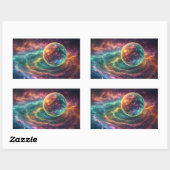 Sticker Rectangulaire Stellar Dream Nebula Design (Feuille)