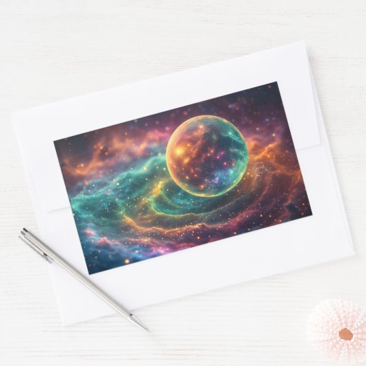Sticker Rectangulaire Stellar Dream Nebula Design (Enveloppe)