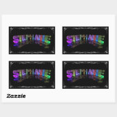 Sticker Rectangulaire Stephanie - Le nom Stephanie en lumières 3D (Photo (Feuille)