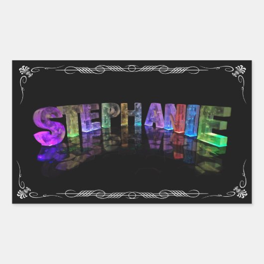 Sticker Rectangulaire Stephanie - Le nom Stephanie en lumières 3D (Photo (Devant)