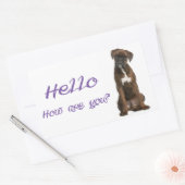 Sticker Rectangulaire Stick de salutation Chien Chien Chien de Boxer Hel (Enveloppe)