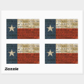 Sticker Rectangulaire Stick étoile solitaire Art plaque Drapeau Texas (Feuille)