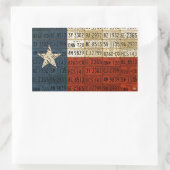 Sticker Rectangulaire Stick étoile solitaire Art plaque Drapeau Texas (Sac)