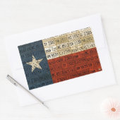 Sticker Rectangulaire Stick étoile solitaire Art plaque Drapeau Texas (Enveloppe)