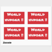 Sticker Rectangulaire Stick STOP World Hunger Stop (Feuille)