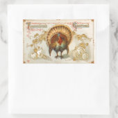 Sticker Rectangulaire Stick Vintage Tom Turquie Thanksgiving Salutations (Sac)