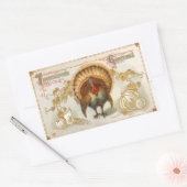 Sticker Rectangulaire Stick Vintage Tom Turquie Thanksgiving Salutations (Enveloppe)