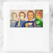 Sticker Rectangulaire sticker, thé, café, vodka, drogues (Sac)