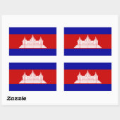 Sticker Rectangulaire Sticle du rectangle du drapeau du Cambodge (Feuille)