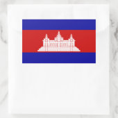 Sticker Rectangulaire Sticle du rectangle du drapeau du Cambodge (Sac)