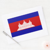 Sticker Rectangulaire Sticle du rectangle du drapeau du Cambodge (Enveloppe)