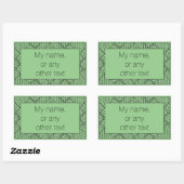 Sticker Rectangulaire Sticleur rectangle JACQUARD SAGE KNIT + Texte (Feuille)