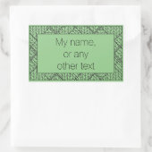Sticker Rectangulaire Sticleur rectangle JACQUARD SAGE KNIT + Texte (Sac)