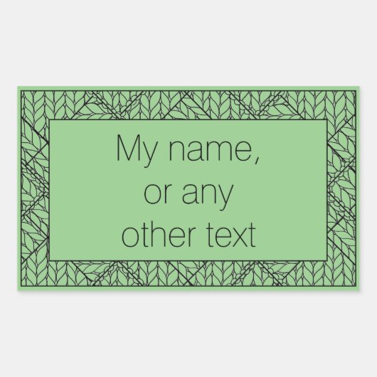Sticker Rectangulaire Sticleur rectangle JACQUARD SAGE KNIT + Texte (Devant)