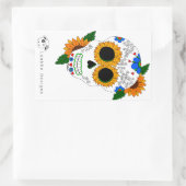 Sticker Rectangulaire Sticule de crâne de sucre de tournesol (Sac)