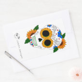 Sticker Rectangulaire Sticule de crâne de sucre de tournesol (Enveloppe)