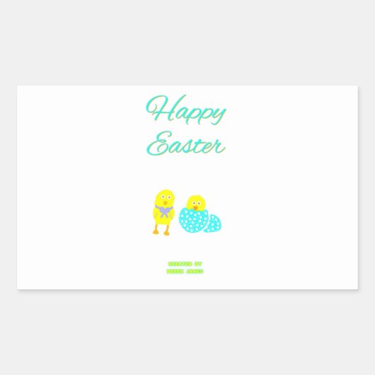 Sticker Rectangulaire Sticule Rectangle de l'éclosion de Pâques (Devant)