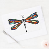 Sticker Rectangulaire Sticule Rectangle de libellule en verre tendu (Enveloppe)