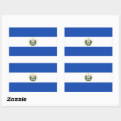 Sticker Rectangulaire Sticule Rectangle Drapeau El Salvador (Feuille)