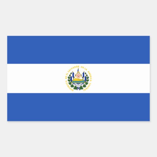Sticker Rectangulaire Sticule Rectangle Drapeau El Salvador (Devant)