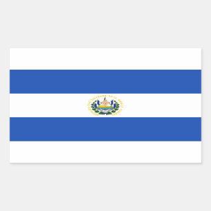 Sticker Rectangulaire Sticule Rectangle Drapeau El Salvador