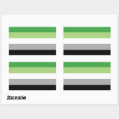 Sticker Rectangulaire Sticule rectangulaire Aromantic Pride (Feuille)