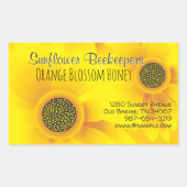 Sticker Rectangulaire Sticule rectangulaire de l'apiculteur de tournesol (Devant)