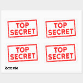 Sticker Rectangulaire Sticule rectangulaire en caoutchouc rouge Top Secr (Feuille)