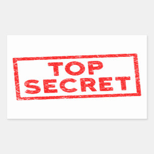 Sticker Rectangulaire Sticule rectangulaire en caoutchouc rouge Top Secr