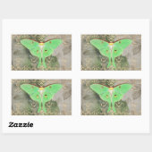 Sticker Rectangulaire Sticule rectangulaire verte Luna Moth (Feuille)