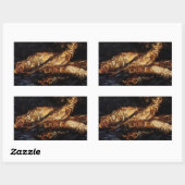 Sticker Rectangulaire Still Life with Bloaters par Vincent van Gogh (Feuille)