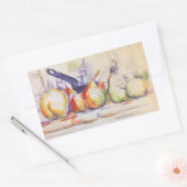 Sticker Rectangulaire Still Life with Saucepan par Paul Cezanne (Enveloppe)