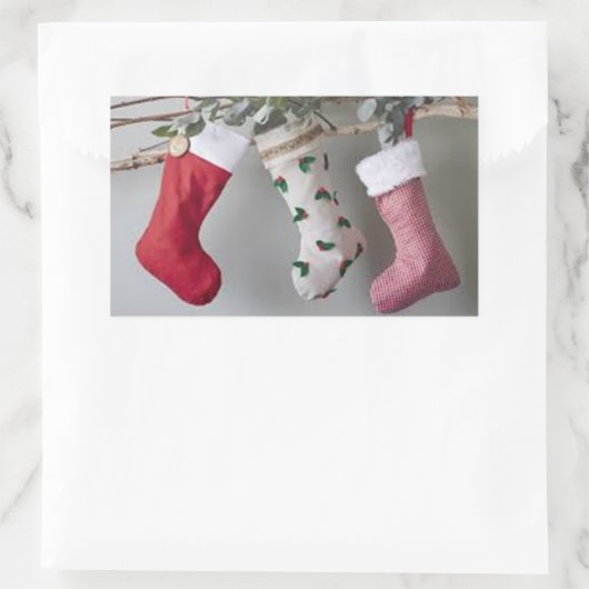 STICKER RECTANGULAIRE **STOCKAGE SUR MANTEL** NOËL (Sac)