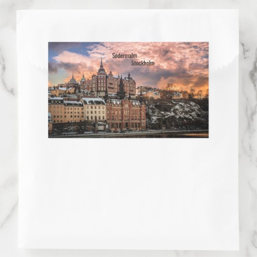 Sticker Rectangulaire Stockholm, île de Sodermalm (Sac)