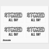 Sticker Rectangulaire Stoked All Day (Feuille)
