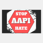 Sticker Rectangulaire Stop AAPI Hate Rectangular (Devant)