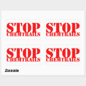 Sticker Rectangulaire Stop Chemtrails - Adhésif Rectangulaire (Feuille)