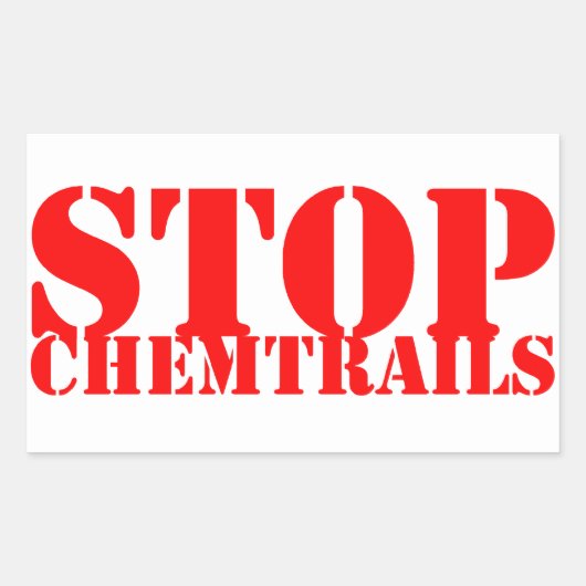 Sticker Rectangulaire Stop Chemtrails - Adhésif Rectangulaire (Devant)