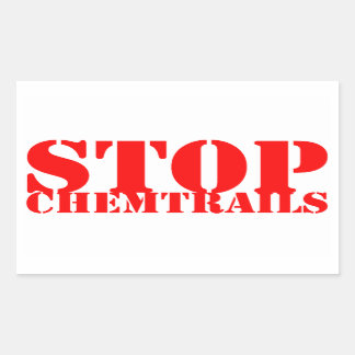 Sticker Rectangulaire Stop Chemtrails - Adhésif Rectangulaire
