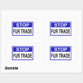 Sticker Rectangulaire Stop Fur Trade Panneau bleu (Feuille)