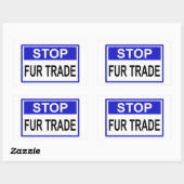 Sticker Rectangulaire Stop Fur Trade Panneau bleu (Feuille)
