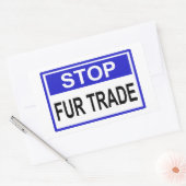 Sticker Rectangulaire Stop Fur Trade Panneau bleu (Enveloppe)