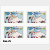 STICKER RECTANGULAIRE STORK BÉBÉ GARÇON DOUCHE 2 (Feuille)