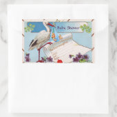 STICKER RECTANGULAIRE STORK BÉBÉ GARÇON DOUCHE 2 (Sac)